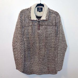 Brown Grizzly Sherpa Quarter Zip, XL
